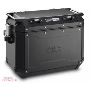 Bezpieczne zakupy Kufer boczny aluminiowy czarny matowy lewy Givi Trekker Outback 48 L [pojemność: 48 L]