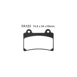 Szybka wysyłka Klocki hamulcowe EBC FA123HH 74.8 x 54 x 10mm NA PRZÓD
