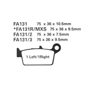Hit cenowy Klocki hamulcowe EBC FA131R 75 x 36 x 9.5mm NA TYŁ