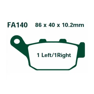 Klocki hamulcowe EBC FA140V 86 x 40 x 10.2mm NA TYŁ Wybór klientów