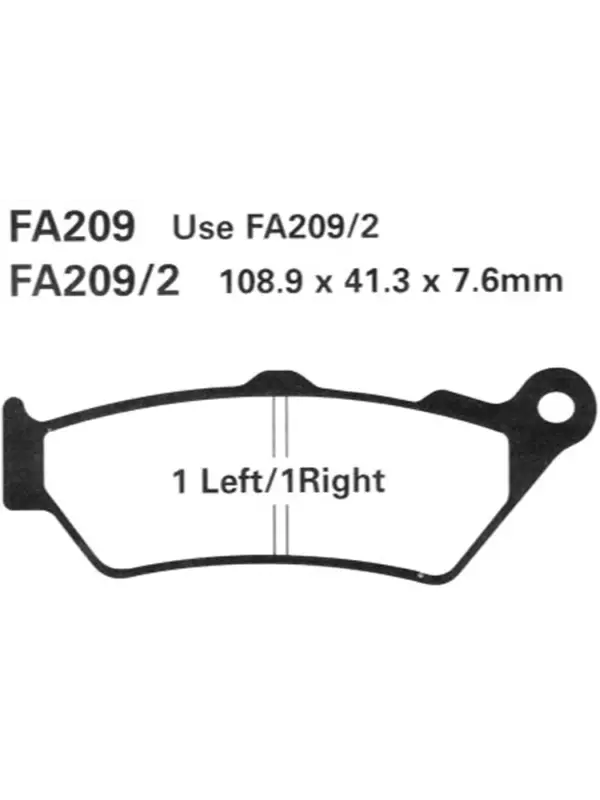 Klocki hamulcowe EBC FA209/2HH 108.9 x 41.3 x 7.6 mm na przód Wysoka jakość