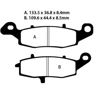 Klocki hamulcowe EBC FA231HHA. 133.5 x 36.8 x 8.4mm B. 109.6 x 44.4 x 8.5mm NA PRAWY PRZÓD Najlepsza cena