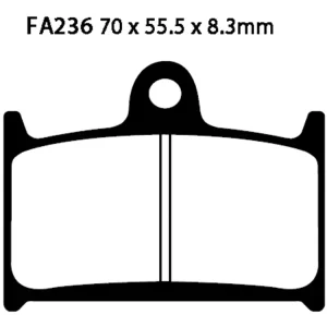 Klocki hamulcowe EBC FA236 70 x 55.5 x 8.3mm NA PRZÓD Darmowy zwrot