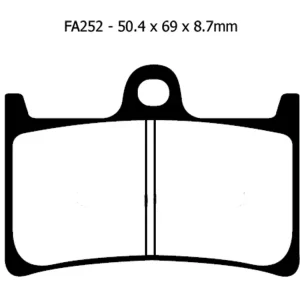 Klocki hamulcowe EBC EPFA252HH 50.4 x 69 x 8.7mm na przód. Premium