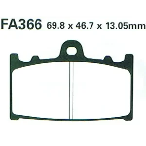 Zniżka Klocki hamulcowe EBC FA366TT 69.8 x 46.7 x 13.05mm NA TYŁ