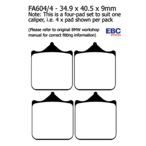 Oferta Klocki hamulcowe EBC EPFA604/4HH 34.9 x 40.5 x 9mm na przód.