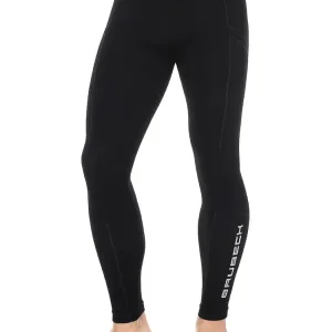 Leginsy męskie BRUBECK EXTREME WOOL długa nogawka czarne Oferta limitowana