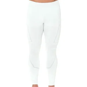 Legginsy męskie BRUBECK Motorcycle cooler białe Premium