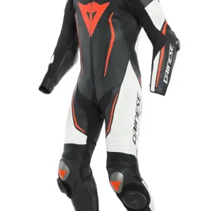 Dostępne od ręki Motocyklowy kombinezon jednoczęściowy Dainese Misano 2 D-Air® [z poduszką powietrzną] czarno-biało-czerwony