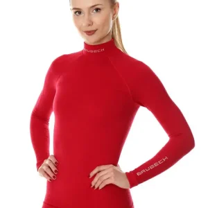 Najlepsza cena Bluza damska Brubeck Extreme Wool z długim rękawem różowa