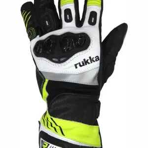 Rękawice motocyklowe skórzane Rukka Argosaurus 2.0 czarno-fluo żółte Szybka wysyłka