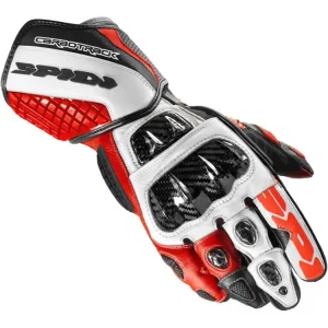 Rękawice motocyklowe Spidi Carbo Track EVO czarno-czerwone Łatwy zwrot