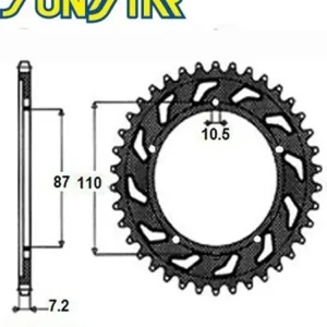 Ograniczona ilość Zębatka tylna napędzana SUNSTAR 1-4386 [44 zębów] do SUZUKI SV 650S [99-09]