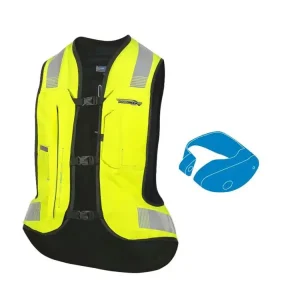 Wybór klientów Kamizelka motocyklowa z poduszką powietrzną Helite E-Turtle 2 + Czujnik SDU fluo żółta