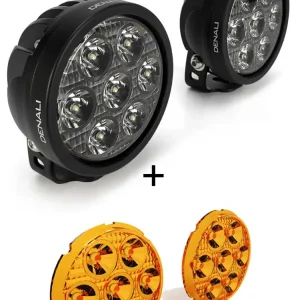 Zestaw lamp LED DENALI 2.0 D7 z technologią DataDim + bursztynowe soczewki (2 sztuki) Bezpieczne zakupy