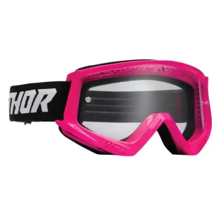 Darmowy zwrot Gogle motocyklowe Thor Combat Racer fluo różowo-czarne