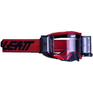 Oferta limitowana Gogle motocyklowe z przeźroczystą szybką Leatt Velocity 5,5 Roll-Off czerwone