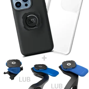 Hit cenowy Zestaw rowerowy: etui na telefon iPhone 13 Pro Max + wodoodporny pokrowiec + mocowanie Quad Lock