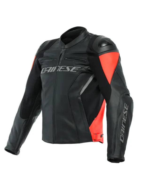 Bestseller Kurtka motocyklowa skórzana Dainese Racing 4 czarno-czerwona