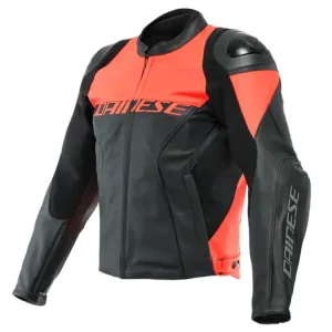 Kurtka motocyklowa skórzana Dainese Racing 4 perforowana czarno-czerwona Super okazja