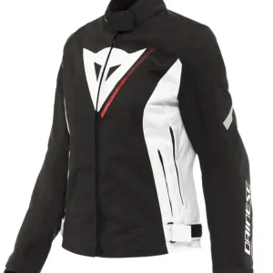 Kurtka motocyklowa damska tekstylna Dainese Veloce D-Dry czarno-biało-czerwona Obniżka ceny