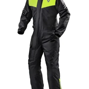 Kombinezon przeciwdeszczowy motocyklowy jednoczęściowy REV’IT! Pacific 3 H2O czarno-neonowy Rabat