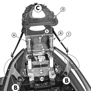 Stelaż Kappa z płytą pod kufer centralny Monolock do Yamaha T-MAX 500 (08 > 11), T-MAX 530 (12 > 16) Ograniczona ilość