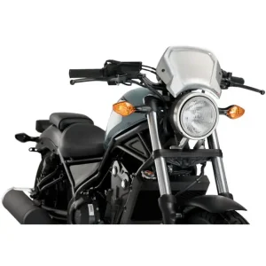 Bezpieczne zakupy Owiewka PUIG Retroplate Honda CMX 500 Rebel (17-)/ SE (20-), Honda 300 Rebel (17-23) srebrna