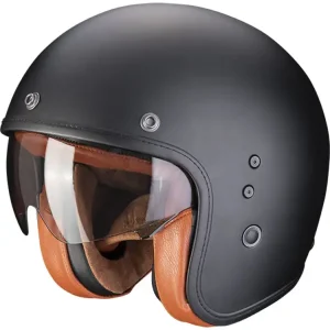 Tani Kask otwarty Scorpion Belfast Evo Luxe matowy czarny