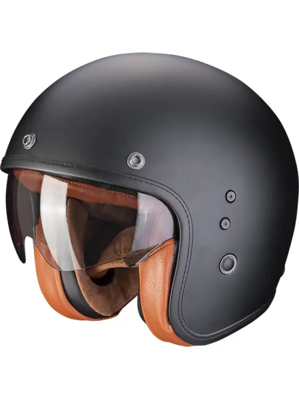 Tani Kask otwarty Scorpion Belfast Evo Luxe matowy czarny
