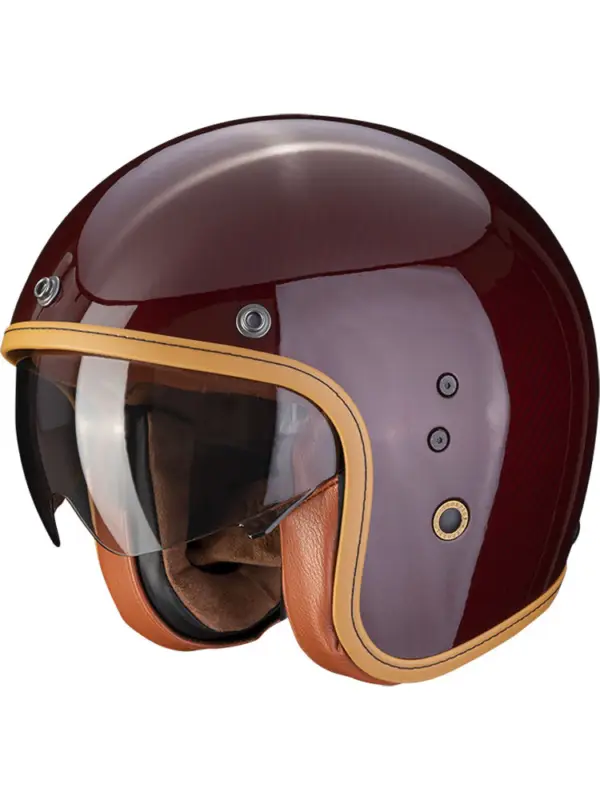 Wybór klientów Kask otwarty Scorpion Belfast Evo Carbon Solid czerwony