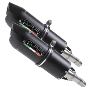Wysoka jakość Podwójny tłumik G.P.R Furore Nero [Slip-On, Black Aluminium] - Ducati Hypermotard 1100 / EVO [07-12]