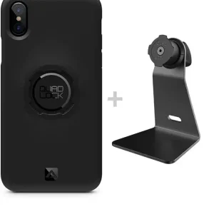 Bezpieczna płatność Zestaw na biurko: etui na telefon iPhone X / XS+ uchwyt Quad Lock