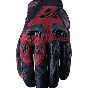Ekspresowa dostawa Rękawice motocyklowe damskie tekstylne Five Stunt Evo czarno-bordowe
