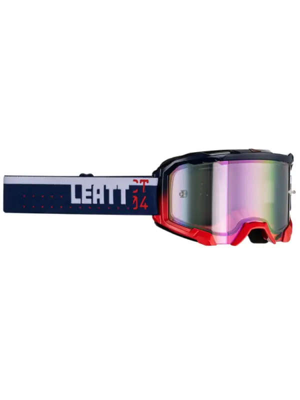 Hit sprzedaży Gogle motocyklowe z lustrzaną fioletową szybą Leatt Velocity 4.5 Iriz Royal