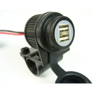 Wybór klientów Ładowarka Dual USB Touratech z mocowaniem na kierownicy 22 mm / 25 mm [12/24V]