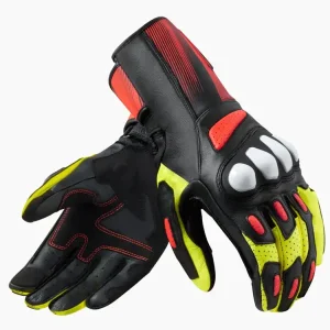Rękawice motocyklowe skórzano-tekstylne REV’IT! Metis 2 czarno-fluo żółte Wyprzedaż