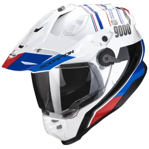 Kask adventure Scorpion ADF-9000 Air Desert biało-niebiesko-czerwony Wysoka jakość