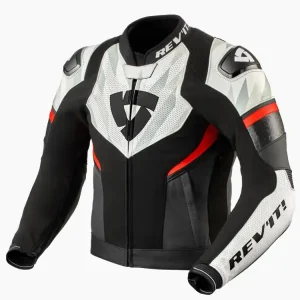 Kurtka motocyklowa skórzano-tekstylna REV’IT! Hyperspeed 2 Air czarno-biała Ostatnia szansa