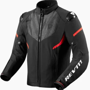 Kurtka motocyklowa tekstylna REV’IT! Hyperspeed 2 H2O czarno-fluo czerwona Nowość