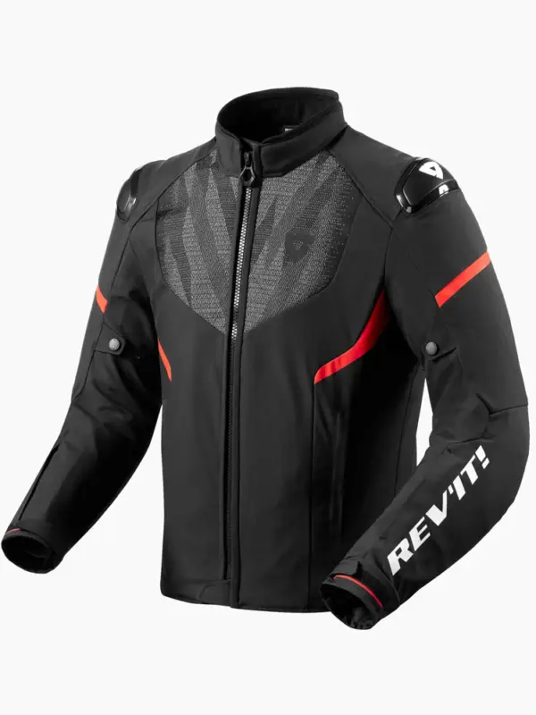 Kurtka motocyklowa tekstylna REV’IT! Hyperspeed 2 H2O czarno-fluo czerwona Nowość