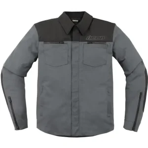 Obniżka ceny Kurtka motocyklowa tekstylna Icon Upstate Canvas CE czarno-szara