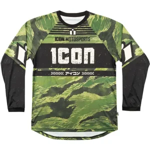 Wysoka jakość Bluza enduro Icon Tiger's Blood czarno-zielono-biała