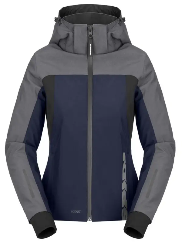 Bluza motocyklowa damska Spidi Hoodie H2Out II szaro-niebieska Premium