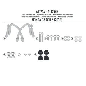 Mocowanie do szyb Kappa 1176AK, 1176ABLK Honda CB 500 F (19-23) Oferta czasowa