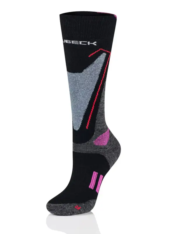 Skarpety damskie Brubeck Snow Force Light czarno-szaro-różowe Szybka dostawa