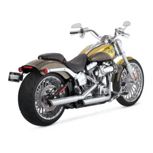 Łatwy zwrot Tłumik motocyklowy Vance & Hines 3" Twin Slash do wybranych modeli Harleya Davidsona Chromowany