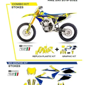Super okazja Komplet plastików i naklejek UFO Stokes do Suzuki RMZ 250 (19-), RMZ 450 (18-) żółty