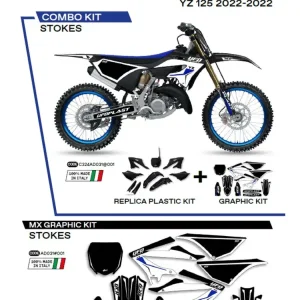 Bestseller Komplet plastików i naklejek UFO Stokes do Yamahy YZ 125/250 (22-) czarny