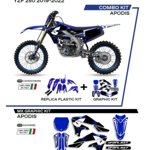 Komplet plastików i naklejek UFO Apodis do Yamahy YZF 250 (19-), YZF 450 (18-) niebieski Wyprzedaż